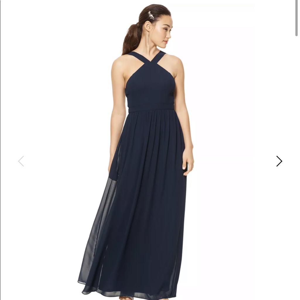 Size 4 Bill Levkoff Bridesmaids Dress Navy Blue